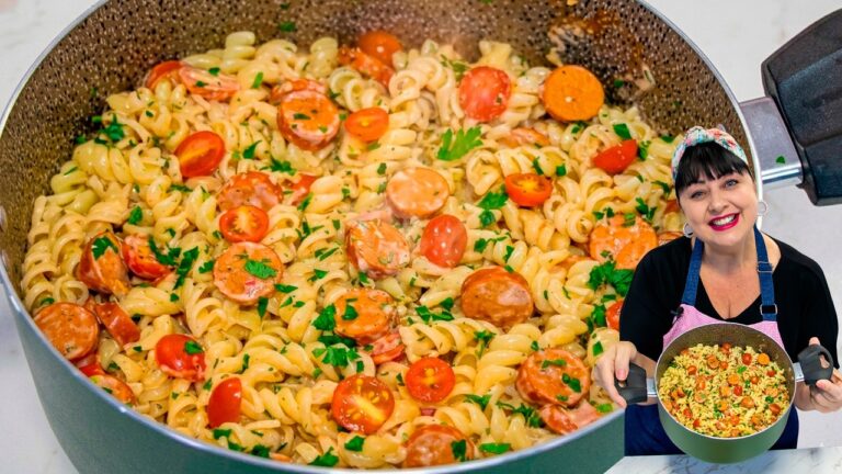 Como Fazer Macarrão Cremoso com Salsicha de Uma Panela Só, Barato e Prático