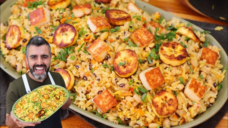 Como Fazer Baião de Dois Vegetariano Fácil e Cremoso com Banana-da-Terra
