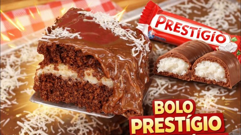 Como Fazer Bolo Prestígio Caseiro Fofinho com Recheio Cremoso e Cobertura de Chocolate