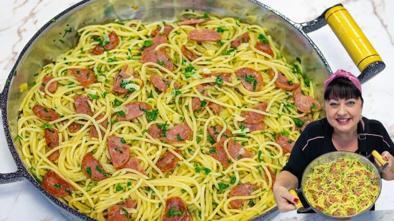 Como Fazer Macarrão Alho e Óleo Cremoso com Calabresa Perfeito