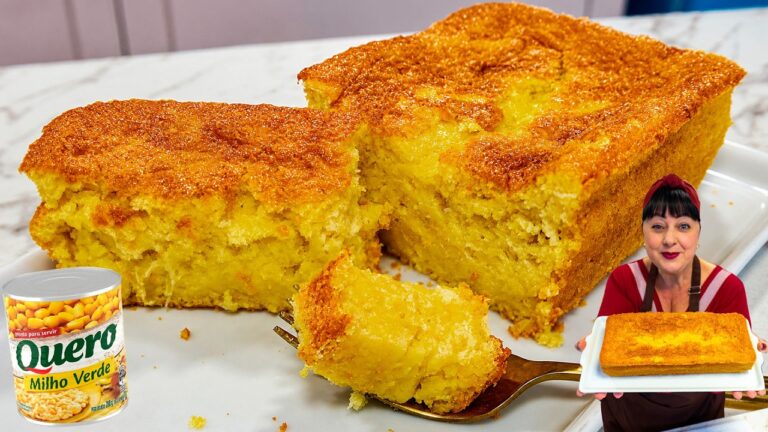 Bolo de Pamonha Cremoso no Liquidificador com Milho de Latinha