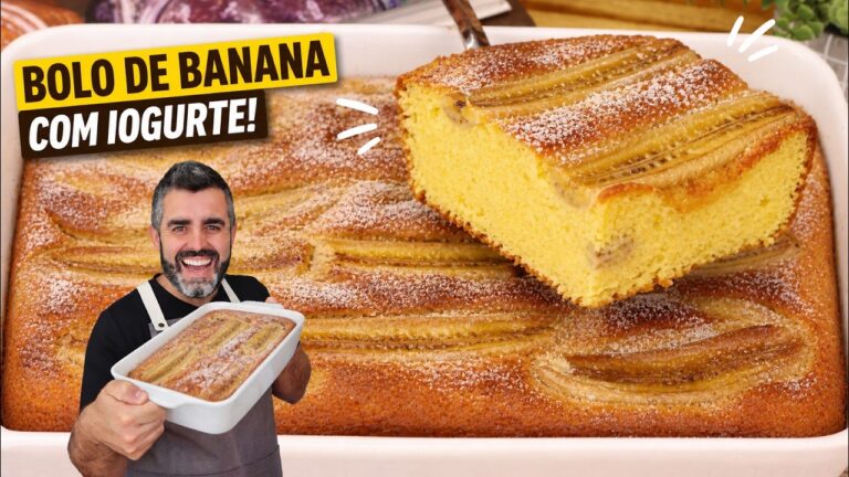 Como Fazer Bolo Fofinho de Iogurte com Banana Fácil e Delicioso