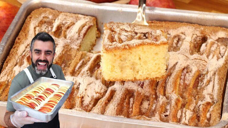 Como Fazer Bolo de Maçã com Iogurte Super Fofinho e Caramelo de Canela
