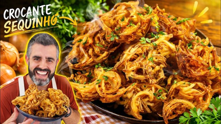 Como Fazer Bolinho de Cebola Sequinho e Crocante na Airfryer ou Frito